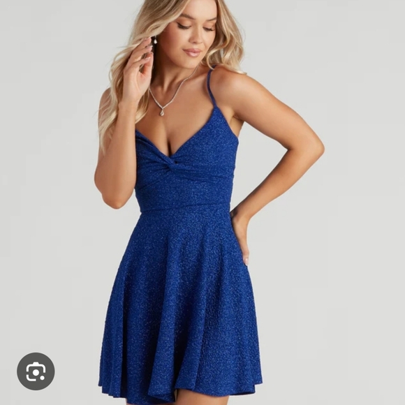 Medium Dark Blue Homecoming Dress - Picture 1 of 6